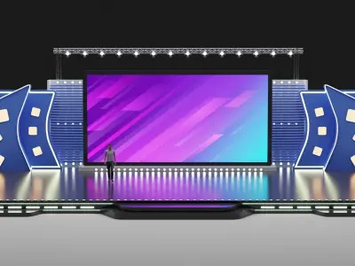 Entertainment Concert Event Stage 3D Model with Light 3D model