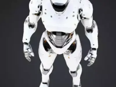 Futuristic Full Body Armored Humanoid Robot 3D Concept 3D print model