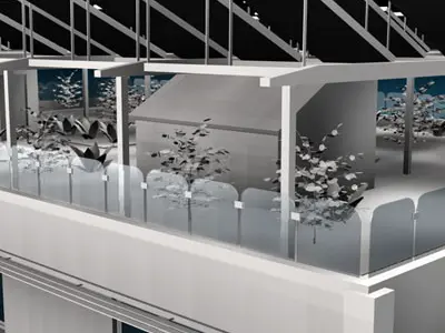 Ecological building cutaway 3D model