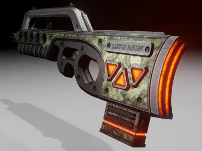 Sci-fi assault rifle Low-poly 3D model