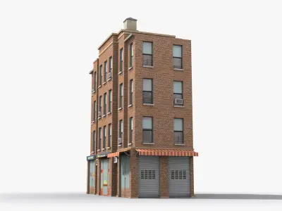 Apartment Building x6 Low-poly 3D model