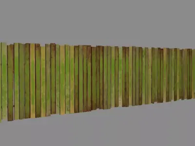 old fence Low-poly 3D model buy