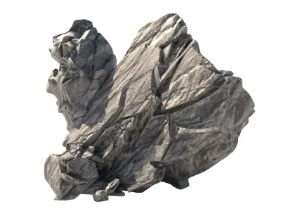 Cliff rock grey 1 Low-poly 3D model