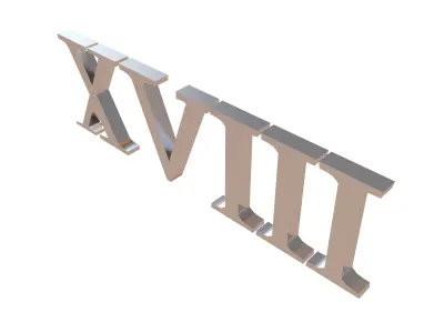 Roman Numerals 18 v1 003 Low-poly 3D model