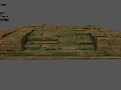 Stairs brick wall Low-poly 3D model get