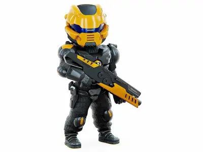 CYBER SOLDIER XC-10  Rigged for Unreal Engine - Unity - MIXAMO  3D model