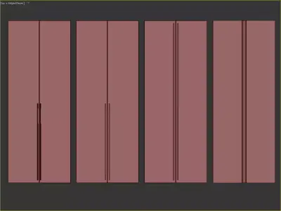 Modern Textured Wardrobe Door Collection 3D Model 3D model