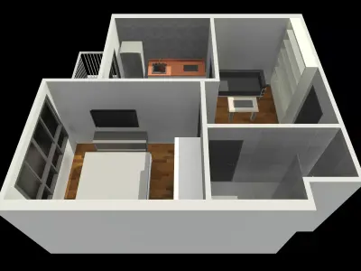 Apartment room by REVIT 25R17 3D model