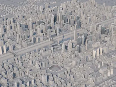 Low Poly City Pack 3D model