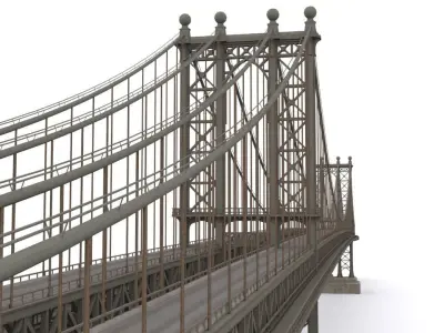 Manhattan Bridge Low-poly 3D model