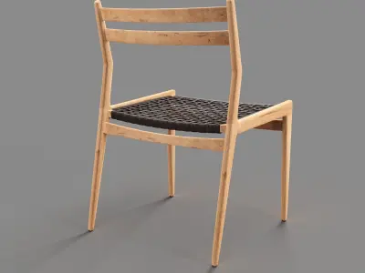 Woven Rope Indoor- Outdoor Dining Chair 3D model