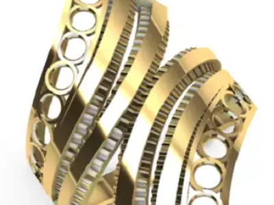 Modern Ajda rings 3D Print Models 60-69 3D print model 3D print model
