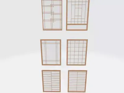 Japanese traditional doors 3D model