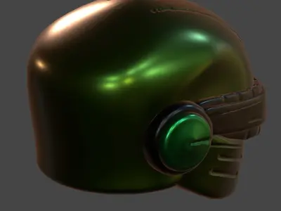 Gas mask helmet 3d model scifi Low-poly  3D model 6