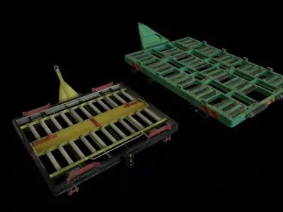 Airport Cargo pallet dolly Low-poly 3D model