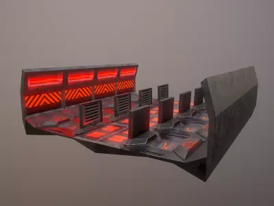 Sci-fi Corridor  Low-poly 3D model
