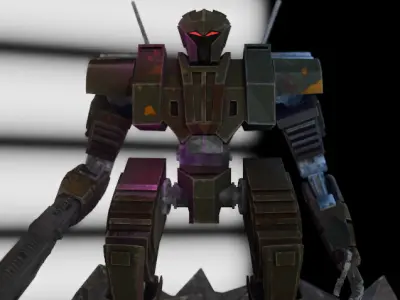 Battle-Scarred War Bot 3D Print - 3MF and STL - Pre-Supported 3D print model