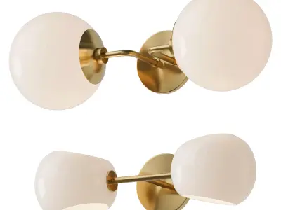 Minimalist Globe Sconce and Xaviero Glass Vanity Light 3D model