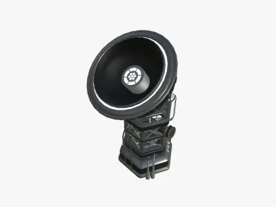 SciFi Antenna Tower A07 Black - Sci Fi Exterior Design Low-poly 3D model