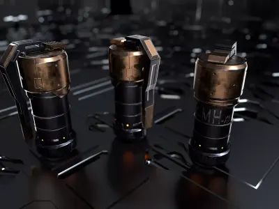 sci-fi grenade MH-x3 Low-poly 3D model