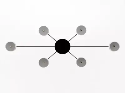 Foxdale Six Light Linear Chandelier Black Low-poly 3D model