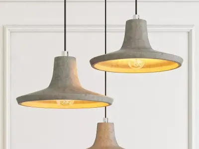 Modern cement lights 03 3D model