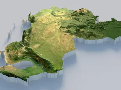 Venezuela Terrain country  3D model
