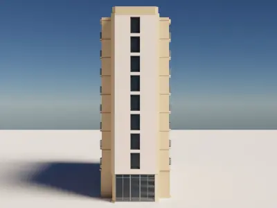 Modern hotel building 3D model
