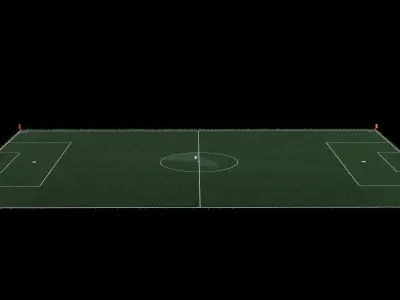 Realistic 3D Football Stadium Model with Ball and Flags for Sale 3D model