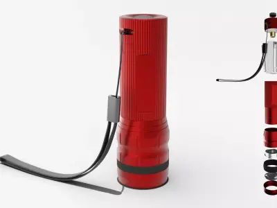 Flashlight Red 3D model