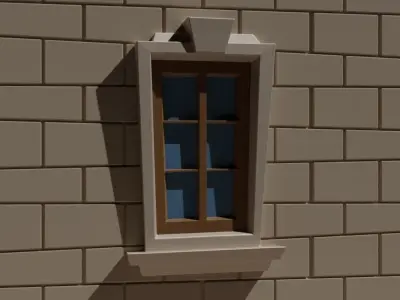 Cartoon Window  Low-poly 3D model