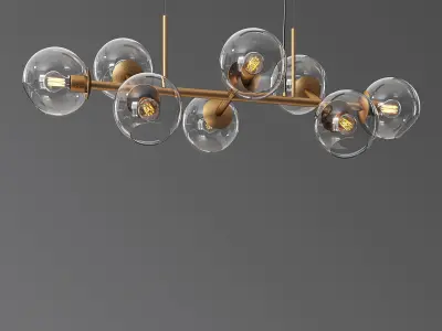 Staggered Glass Chandelier 8 Light 3D model