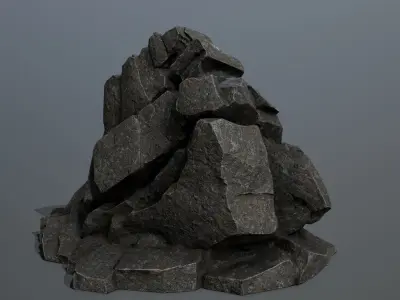 Mountain rock Low-poly 3D model