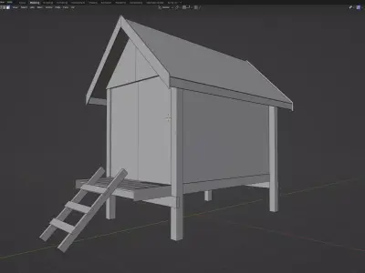 Low polygon Small Thailand House Free 3D model