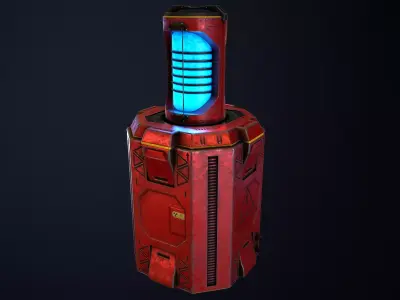 Sci-Fi Battery Module and Energy Cell Low-poly 3D model