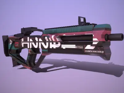 Sci-Fi Weapon Hunter II V2 Low-poly 3D model