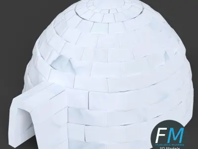 Igloo made out of paper 3D model