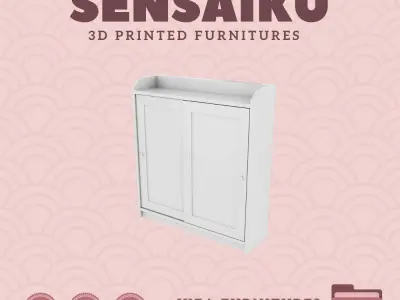 HAUGA Cabinet with Doors for Mini Dollhouse IKEA 3D Print 3D print model