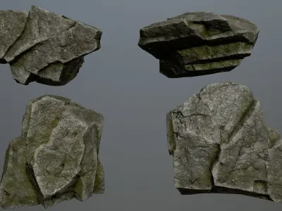 Rock Set 17 Low-poly 3D model
