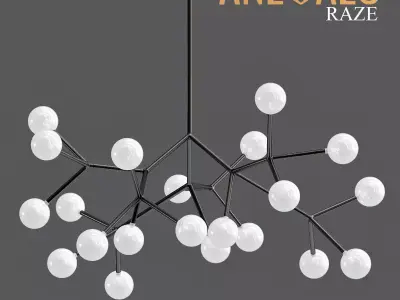 raze 2 chandelier with balls hanging from it 3D model