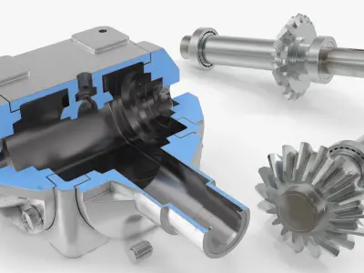  Bevel Gearbox Cutaway Section View 