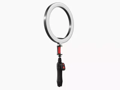 Live streaming tripod with lamp 01 3D model