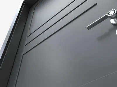 Modern Wooden Interior Door with Furniture 006 3D model