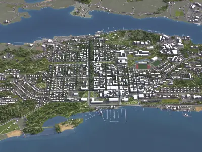 Mariehamn - 3D City Model Low-poly 3D model