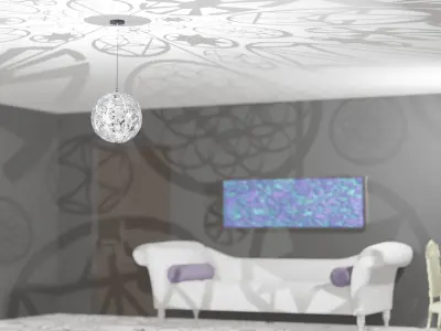 Astral-light living room with pendant light 3D model