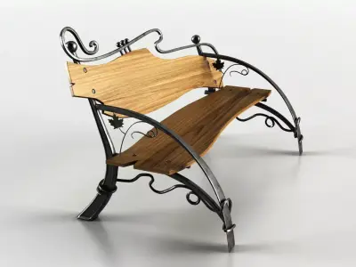 Bench saxophone Low-poly 3D model