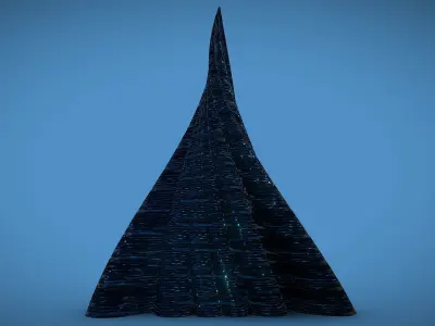 Tube Building Alien Crystal 3D model