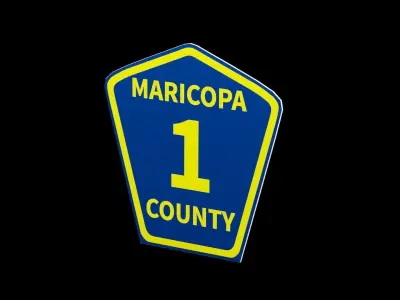 Street Sign County Road Low-poly 3D model