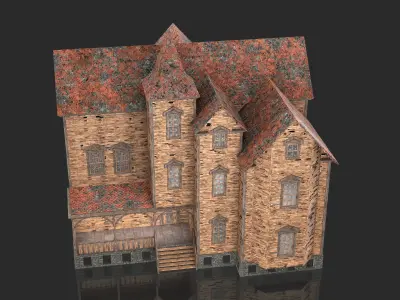 Old Medieval Abandoned House 6 3D model