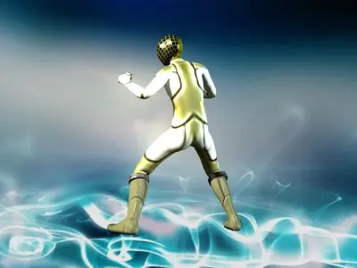 Metal suit guardian Low-poly 3D model